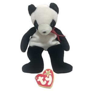 Ty Beanie Babies Fortune Panda retired vintage plush stuffed animal‎ toy 1997